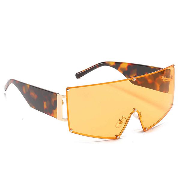 

sunglasses fashionable sun frames female one-piece metal for lens women leopard gradient sunglasses outdoor driving eyewear fashion luxury d, Black