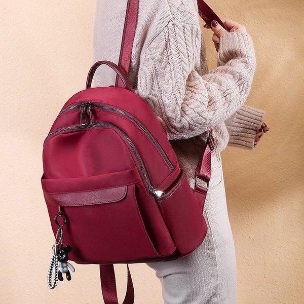 

backpack 2021 shoulder bag large capacity travel fashion casual solid color double zipper anti-theft