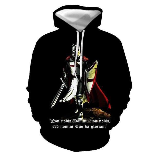 

men's hoodies & sweatshirts 3d plus-size man hoodie templar printed long sleeve men sportswear woman fashion harajuku cool street, Black