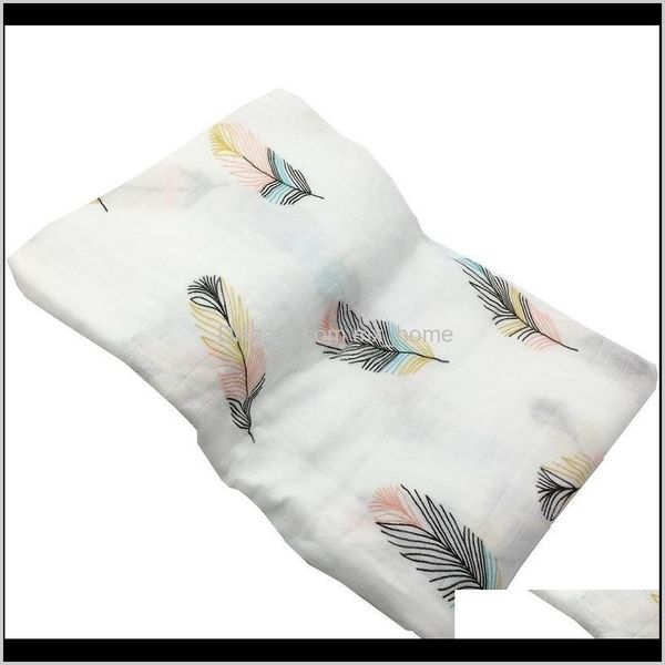 Fasciatoio Nursery Baby Bambini Maternità Drop Delivery 2021 Ins Piuma Mussola Coperta per bebè Cotone Fibra di bambù Biancheria da letto Swaddle Wrap Per Born Bl