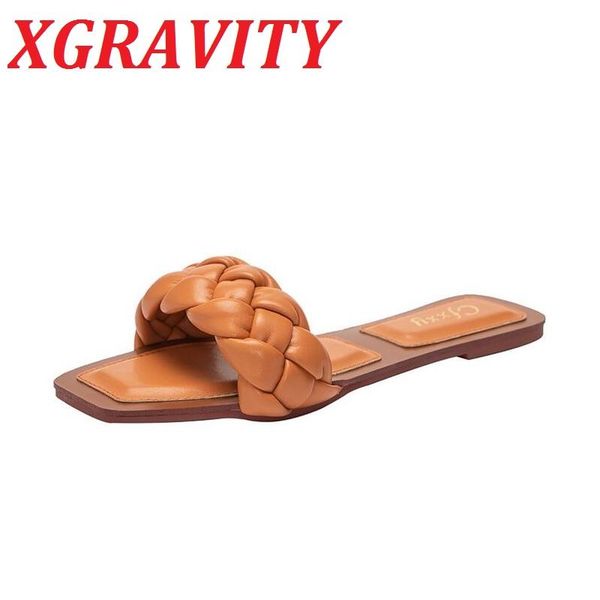 

summer flat shoes square toe lady weave ladies fashion slides female woman footwear knitting elegant slippers, Black