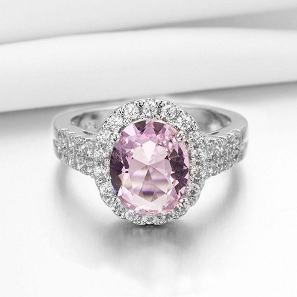 

wedding rings mfy luxury silver plated color full inlaid white pink crystal rhinestone zircon female ring for women jewelry, Slivery;golden