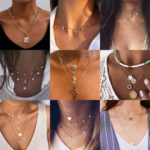 

gold color choker necklace for women moon star tassel pendant chain necklaces & pendants laces veet chokers fashion jewelry, Silver
