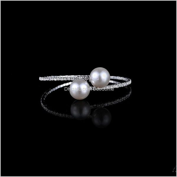 

other bracelets drop delivery 2021 korean pearl lady sweet girl bridal jewelry bracelet diamond braceletztxm a98wb, Golden;silver