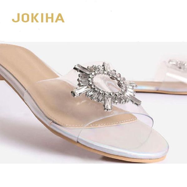 

transparent pvc sandals and slippers sunflower plus size flat, Black