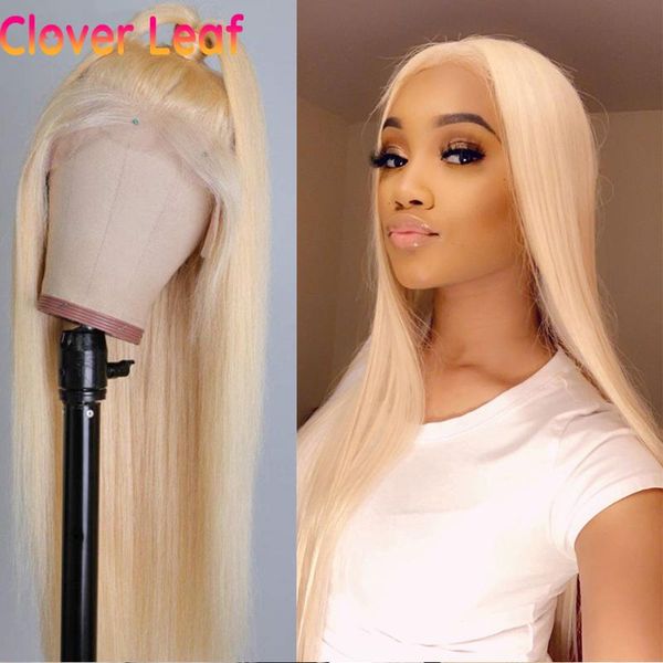 

lace front wig straight human hair wigs hd transparent 613 frontal 13x6 150% remy 34 inch, Black;brown