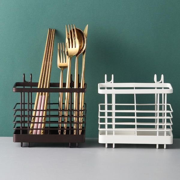

kitchen drain knife and fork cage multifunctional tableware iron barrel holder chopstick storage box tools & organization