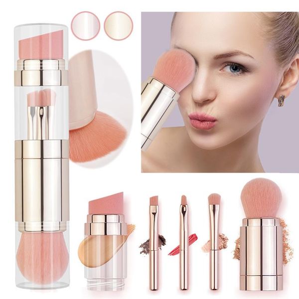 

eyelash curler 5 in 1 makeup brushes eyeshadow foundation powder blushes eyeliner blending brush tool cosmetic kit maquiagem #40