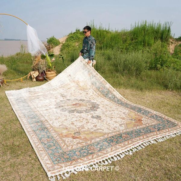 

carpets 8'x11.7' handmade silk home persian hand knotted carpet rug (yl1870a)