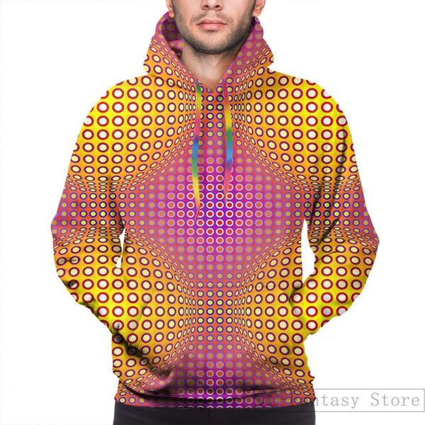

men's hoodies & sweatshirts mens sweatshirt for women funny vasarely style print casual longsleeve coat streatwear, Black