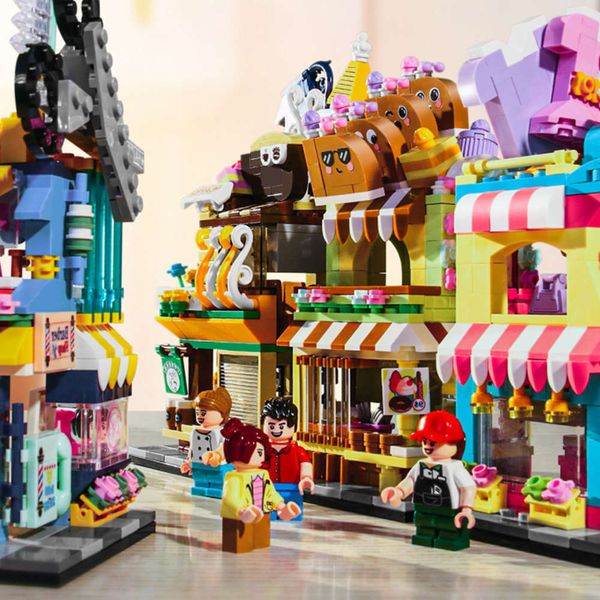 

assembled toys s brand lighting city street view children's puzzle assembly small particles compatible with lego kindergarten gift buil