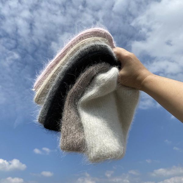 

beanies winter hat angora rabbith keep warm knitting cat ear cute leisure lady cap men women cool