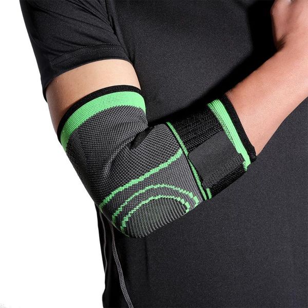 

elbow & knee pads outdoor 1pc sports elastic bandage tennis support protector basketball volleyball compression adjustable pad brace, Black;gray
