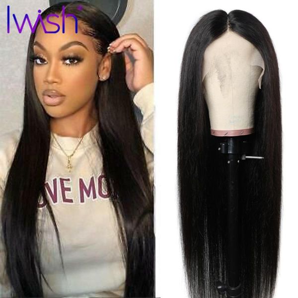 

lace wigs brazilian straight human hair 30 inch closure middle part wig 13x1 t front pre plucked, Black;brown