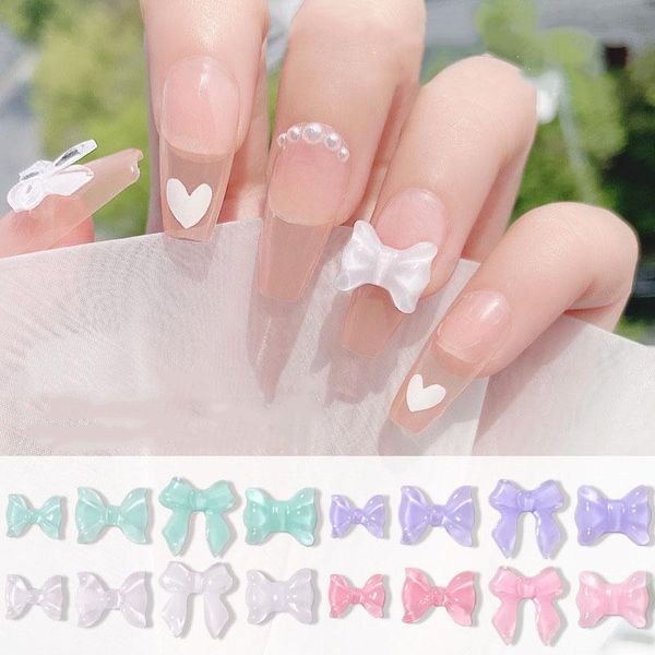 

nail art decorations bow rhinestone 12pcs/set diy crystal 3d decoration cute summer style manicure nails accessories, Silver;gold