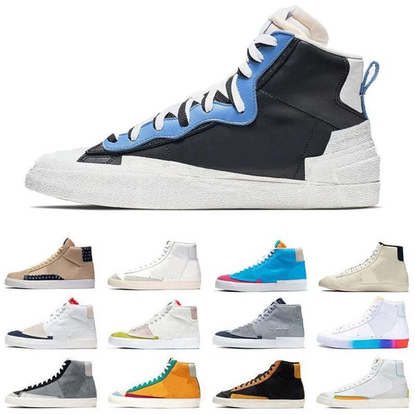 

blazer mid 77 mens running shoes unc university blue white coolgrey black varsity maize hack pack sesame sail city pride platform shoe men