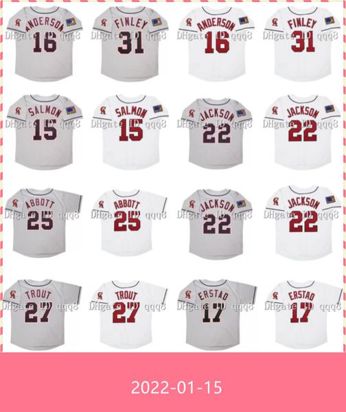 

vintage 1994 california baseball jersey mike trout tim salmon bo jackson garret anderson chuck finley jim abbott reggie white grey jerseys, Blue;black