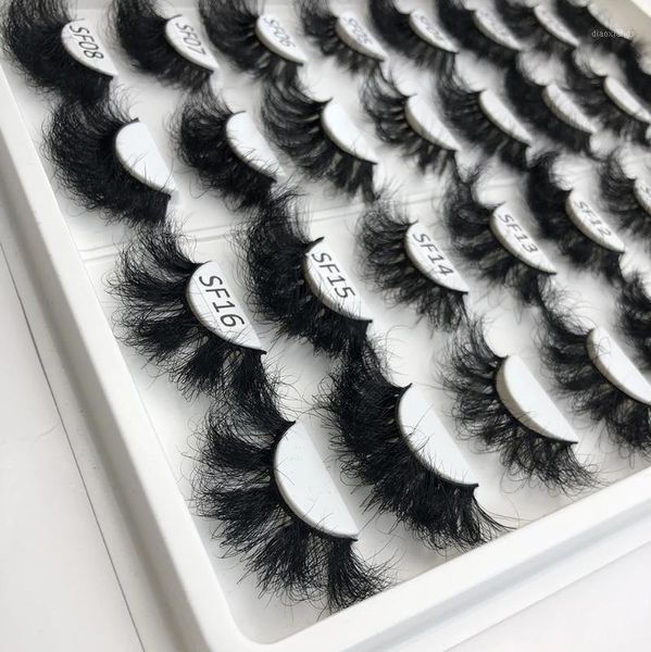 

pair 25 mm mink eyelashes fluffy lashes dramatic messy long false makeup wholesale 25mm 3d cilio1