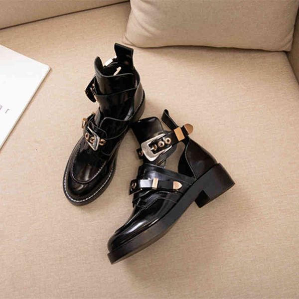 

boots designer womens cool boots 100% cowhide classic black luxury ankle metal thick heel fashion woman high heels martin bootses