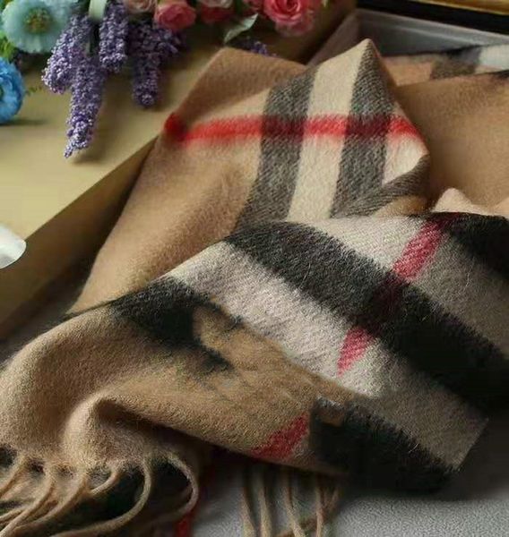 

2021 winter warm designer scarves whole 100cashmere gentleman striped wool mens scarf fashion fringed womens scarfs available, Blue;gray
