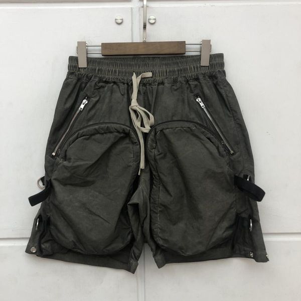 

men's shorts men women drawstring make old washed blank breeches big pocket vintage, White;black