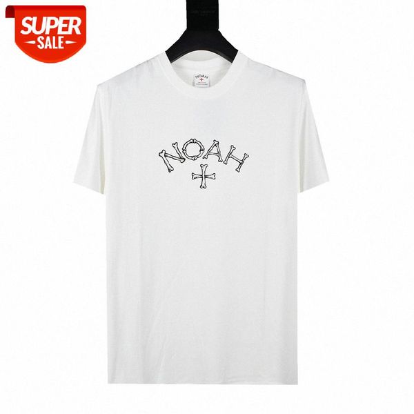 

noah bones core logo cross letters men and women couples short sleeve #mx9v, White;black