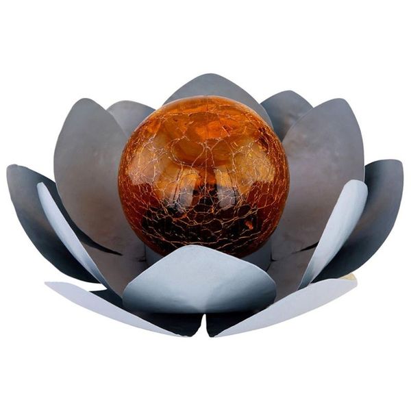 

strings solar light outdoor metal glass decorative waterproof garden led lotus flower table lamp