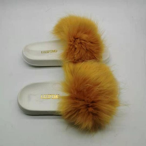 

brand women summer fur slipers lovely white eva soles non-slip furry slippers designer slides drop, Black