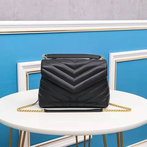 

designer handbags square fat loulou chain bag real leather women's bag large-capacity shoulder bags quilted messenger