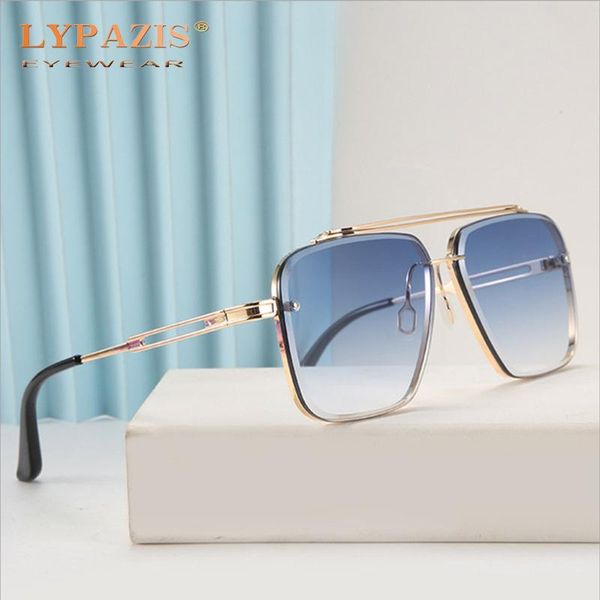 

sunglasses 2021 fashion cool oversized aviation square mens womens gradient lens retro vintage pilot glasses brand design shades, White;black