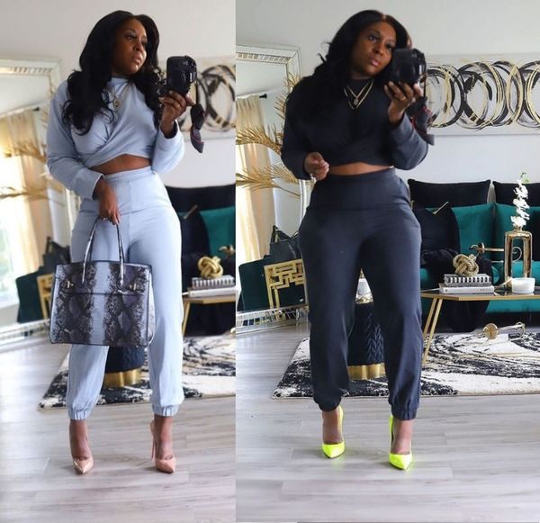 

women's tracksuits jy2079 casual cross sports suit, Gray