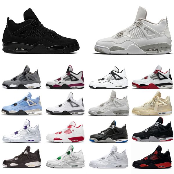 

4s new basketball shoes for man black cat taupe haze desert moss court purple travis white cement oreo sail olivia kim orange metallic bred