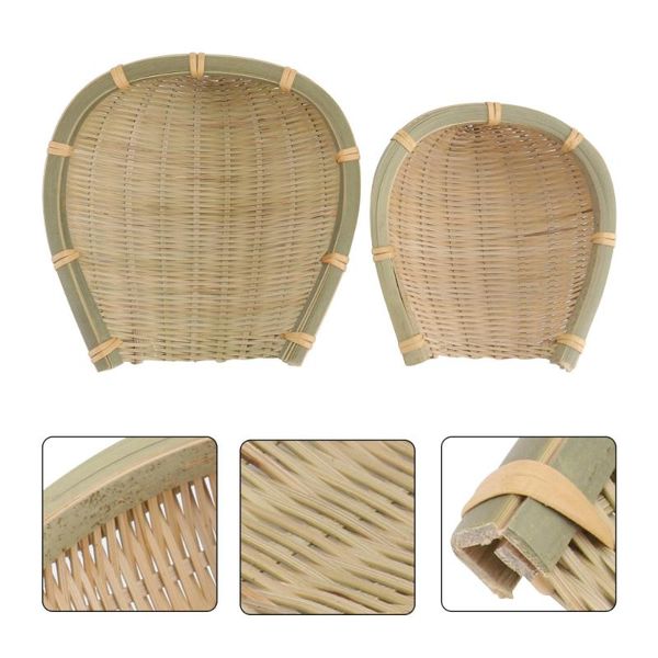 

storage baskets 2pcs crafted woven basket household exquisite bamboo