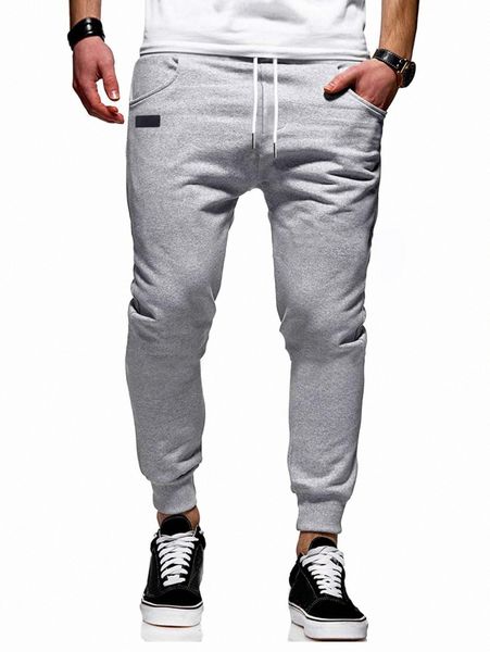 

men patched detail drawstring waist sweatpants x2jk#, Black