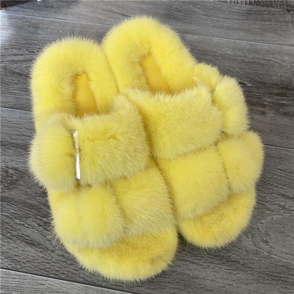 

slippers summer 2021 women's sandals simple leisure style soft and luxurious mink flat slipppers the latest fashion in europe america, Black