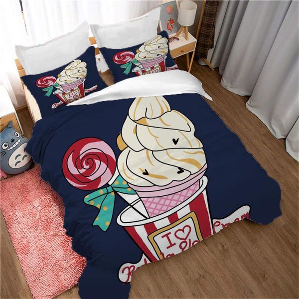 

bedding sets sweet treats girly set ice cream candy kids quilt cover 2/3 pieces rainbow dessert duvet with pillowcases