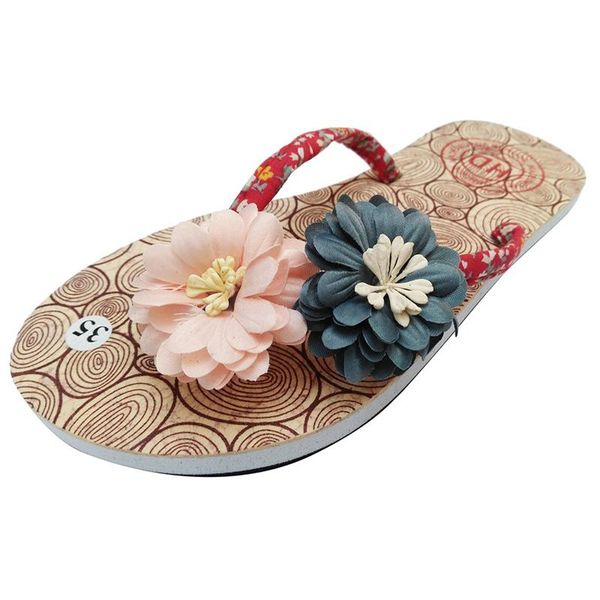 

slippers 2021 shoes woman bohemian flower flat summer sandalias non-slip beach home women fashion comfortable a50, Black