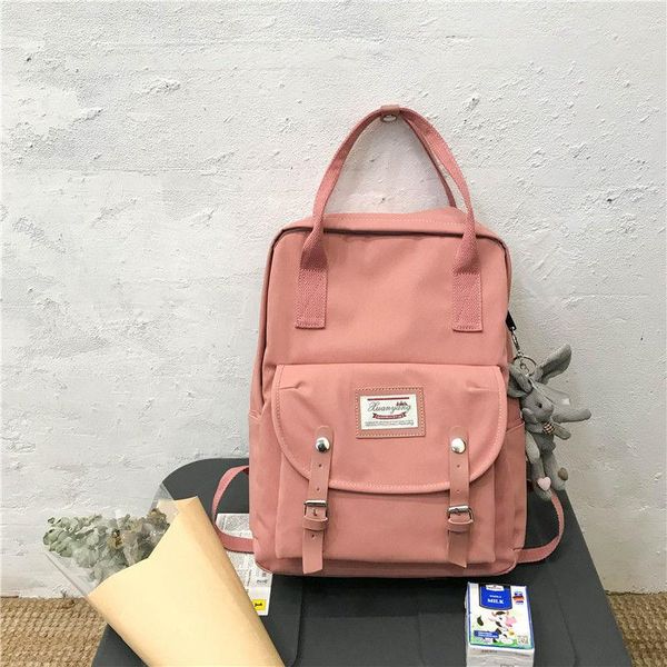 

outdoor bags nylon pink backpack women high school for teenage girls teen bagpack preppy style campus patchwork female 2021