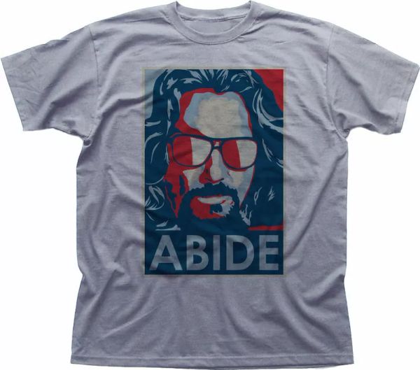 

the dude abides big lebowski abide obama poster funny t-shirt 9900, White;black