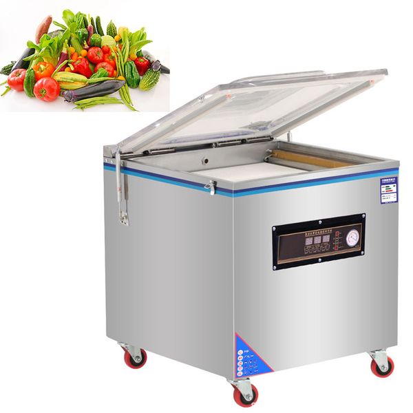 Máquina de embalagem a vácuo de uma única máquina de embalagem de vácuo molhado e seco porca de comida dupla / fruta / carne 220V