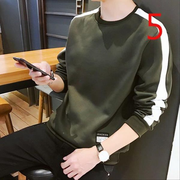 

long sleeved cotton autumn tide mens t shirts inside clothes slim, White;black