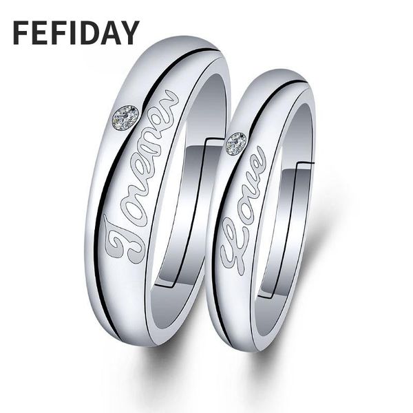 

wedding rings fefiday fashion marriage couple engagement jewelry set for women bands woman vintage women's zircon ring stone, Slivery;golden