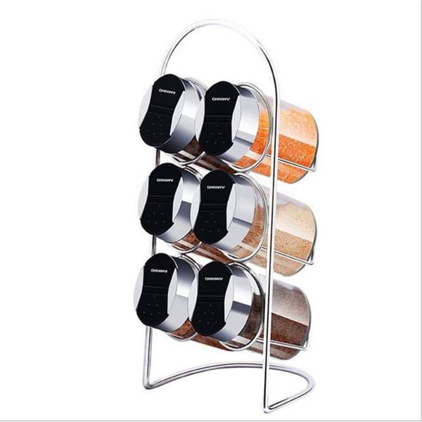 

storage bottles & jars 7 piece set kitchenware glass spice bottle creative seasoning jar box rack