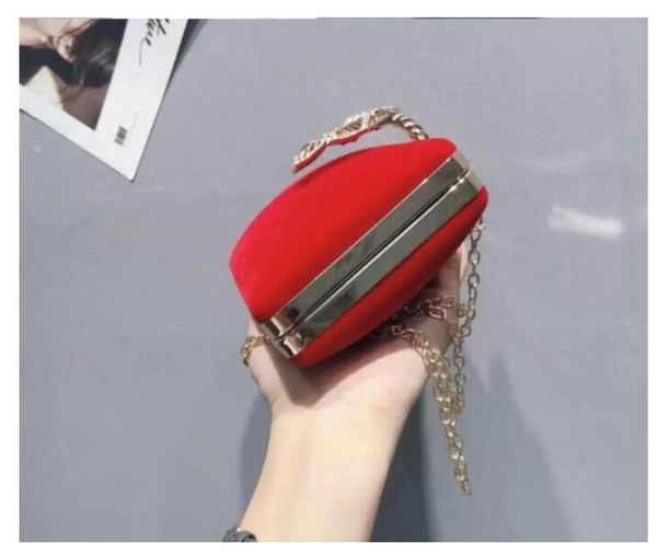 

hbp red black velet rhinestones evening bag wedding purse finger ring diamonds chain shoulder handbags crystal evening bag vv005