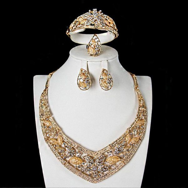 

earrings & necklace fashion jewelry latest trendy african beads sets dress accessories women wedding bracelet earring ring set, Silver