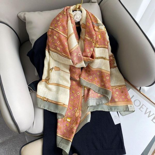 

scarves cotton and linen women's spring autumn korean literary sunscreen warm shawls, Blue;gray