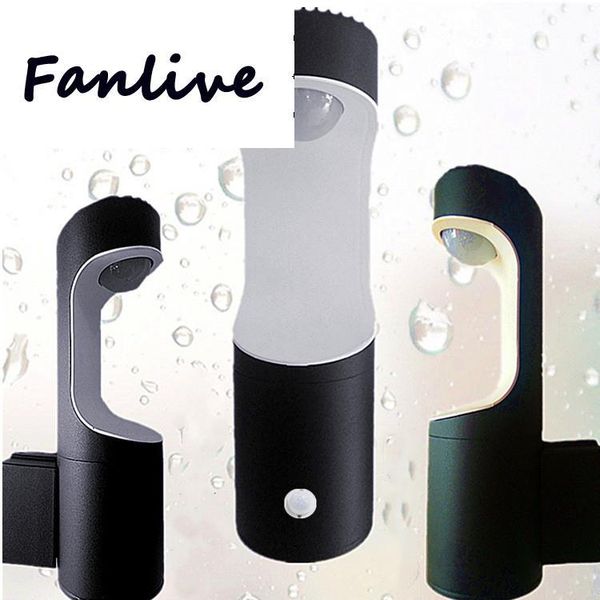 

6pcs pir infrated sensor led wall 12w 15w 18w human body induction corridor balcony courtyard waterproof lamp outdoor lamps