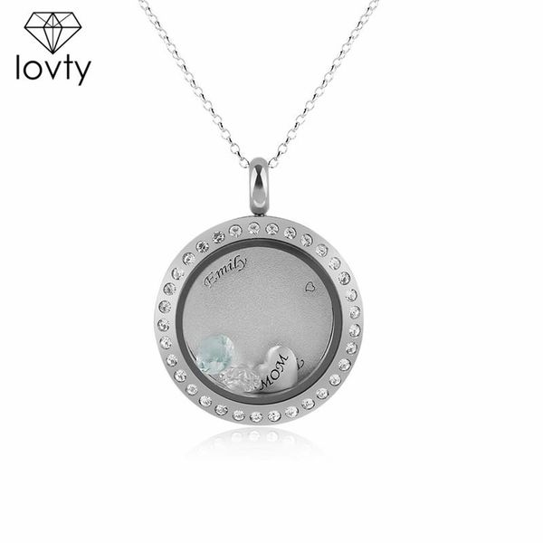 

pendant necklaces lovty custom mom-name necklace birthstone personalized family tree name engrave fashion jewelry gift for, Silver