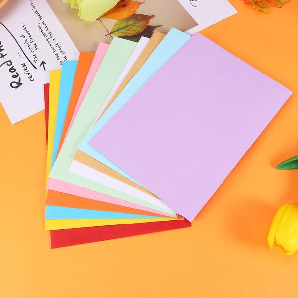 

gift wrap 100 pcs plain kraft paper invitations postcard envelope for writing letters-17.5x12.5cm (random color)