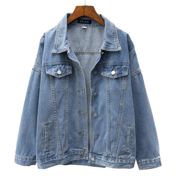 

women's jackets 51% off 2021 spring sumnmer women ladies bf denim loose jacket long sleeve jean coat outwear harajuku oversize casual, Black;brown